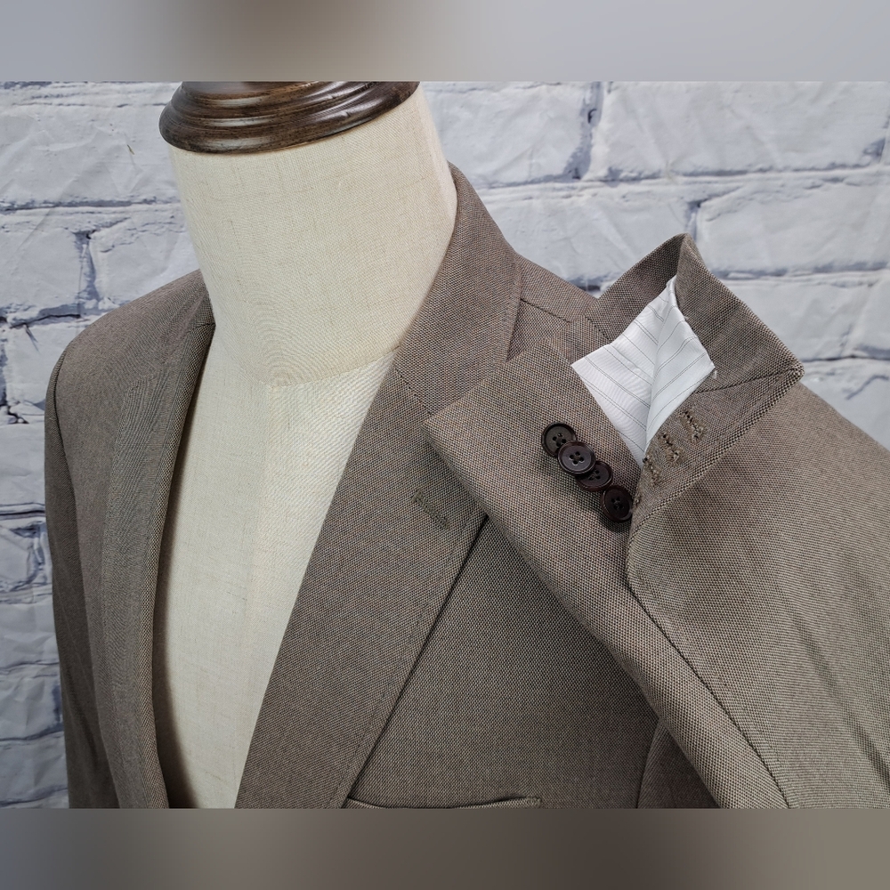 NWT Banana Republic Men's Blazer Sport Coat Tailored Fit Working Cuffs Brown 42R - Picture 2 of 16